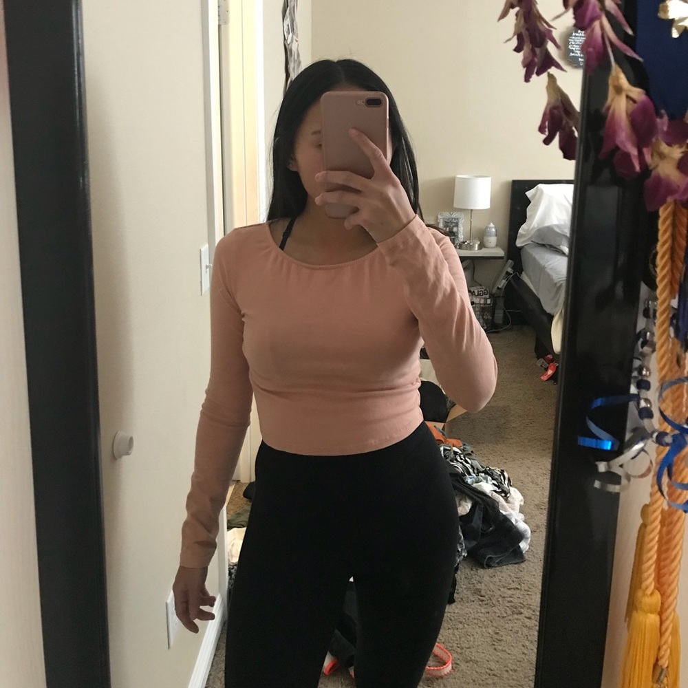 Peach Cropped Long Sleeve